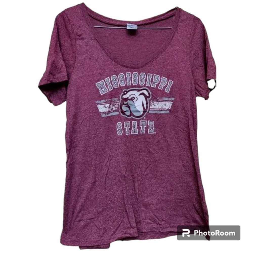 Mississippi State Womens T-Shirt Size L Bulldog College Athletic Football
